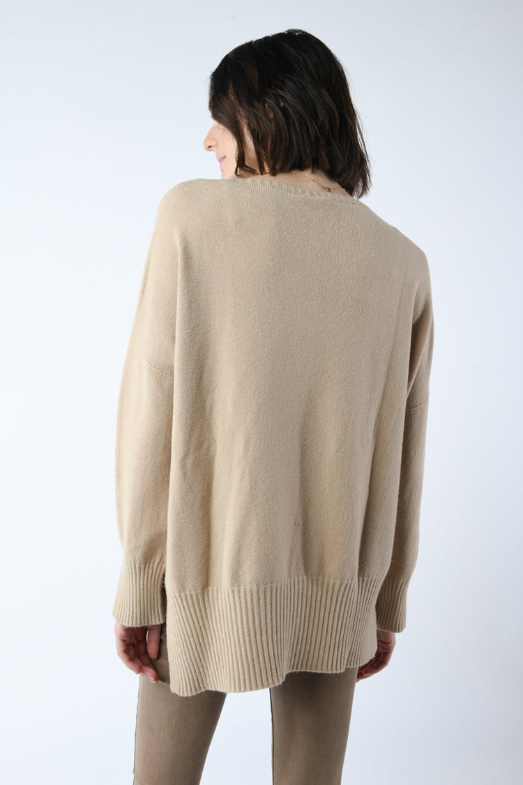 Split-detail sweater