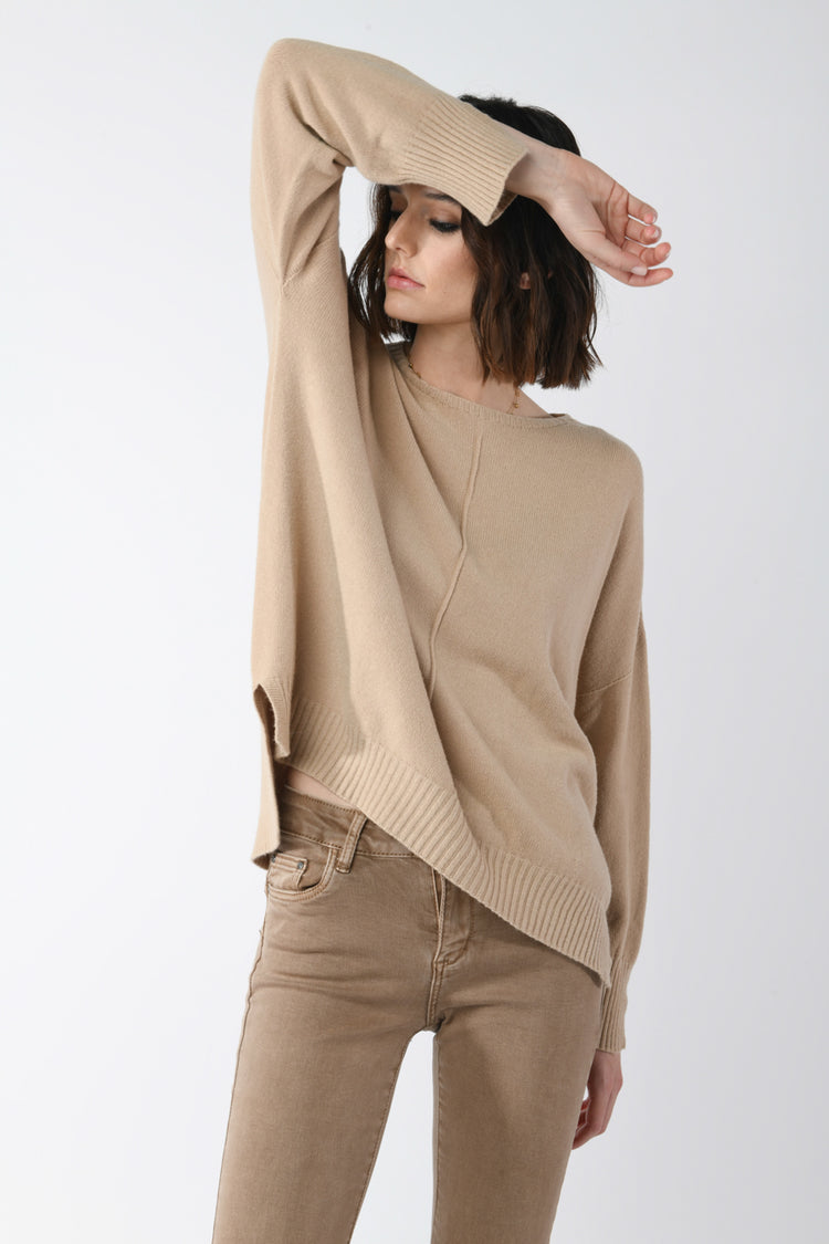 Split-detail sweater