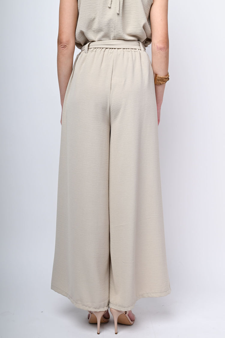 Belted palazzo trousers