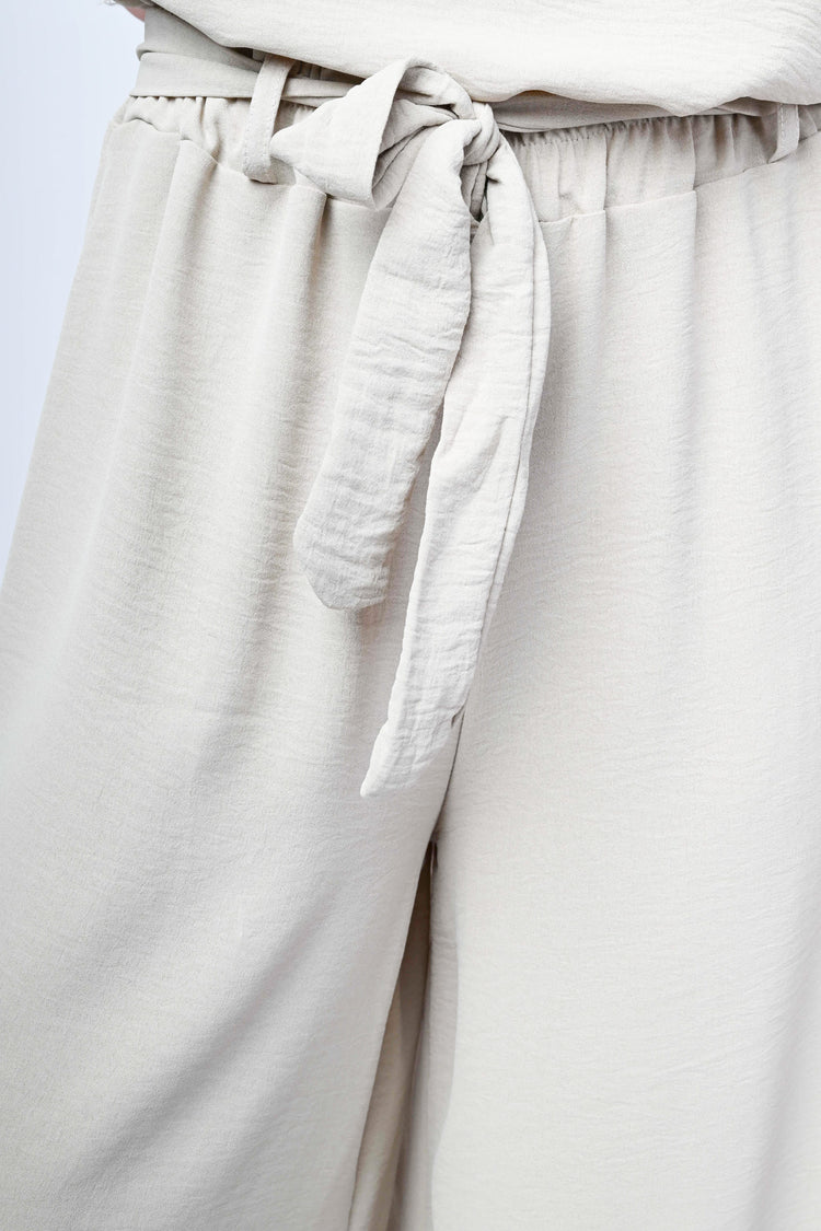 Belted palazzo trousers
