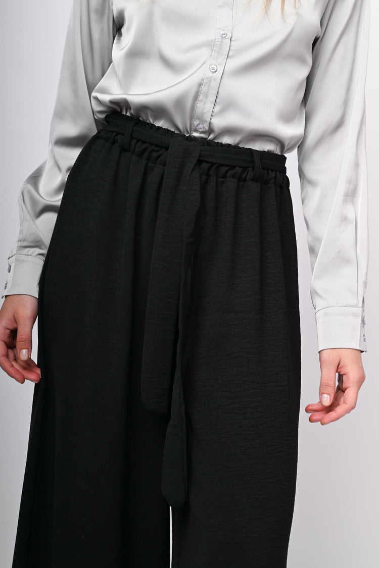 Belted palazzo trousers