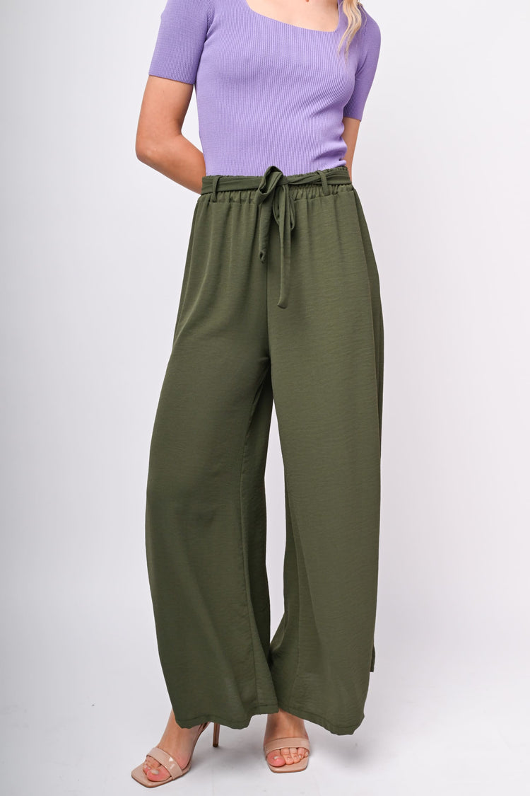 Belted palazzo trousers