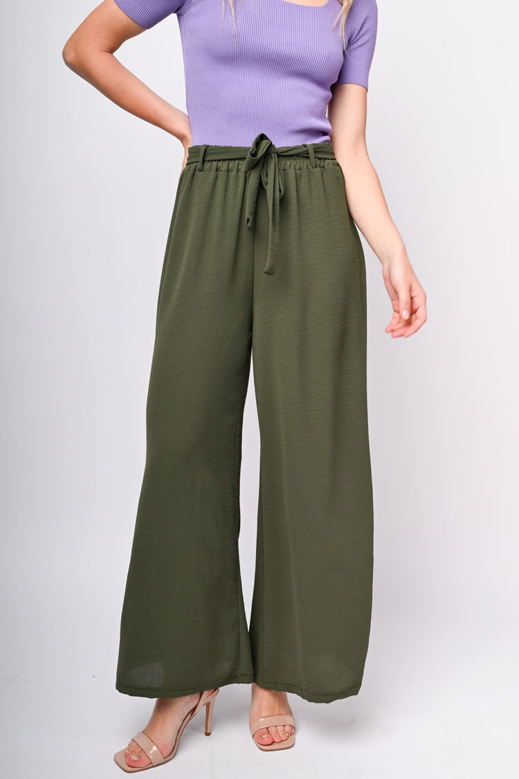 Belted palazzo trousers