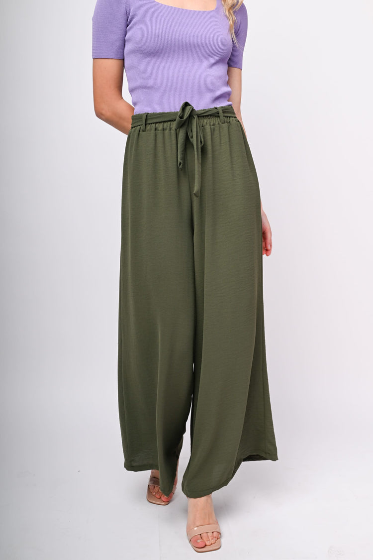 Belted palazzo trousers