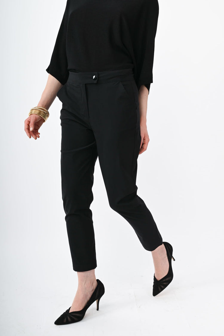 Stretch viscose-blend trousers