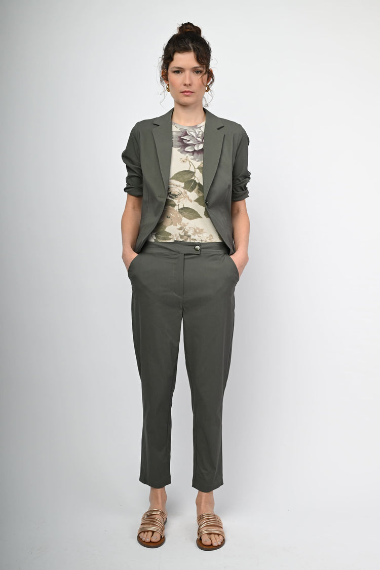 Stretch viscose-blend trousers