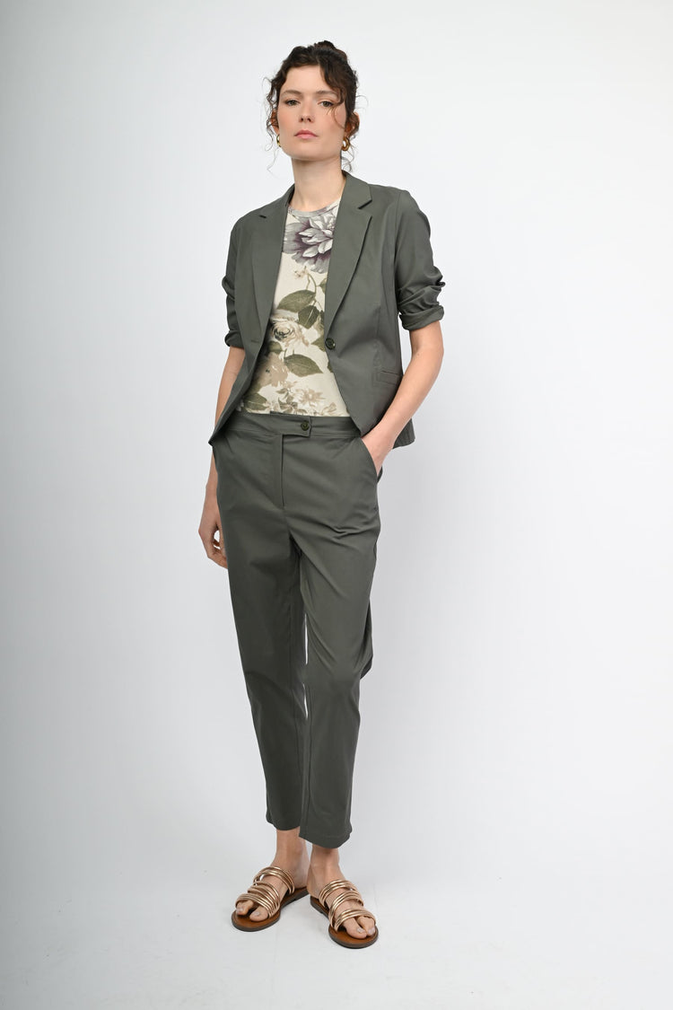 Stretch viscose-blend trousers