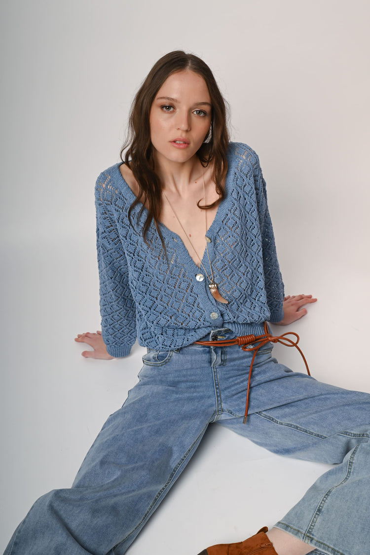Crochet knit cardigan