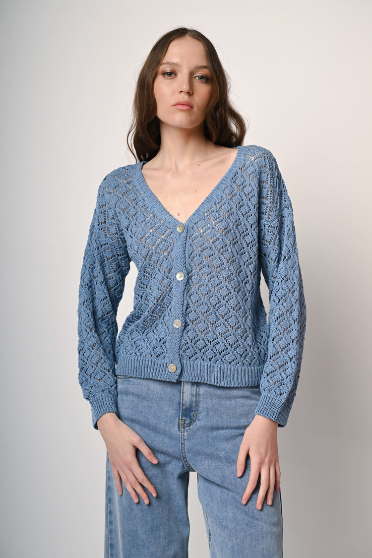 Crochet knit cardigan