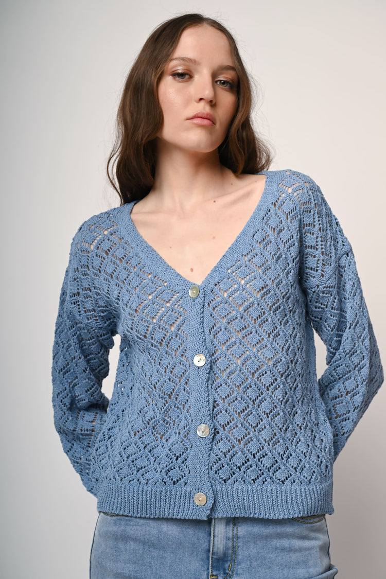 Crochet knit cardigan