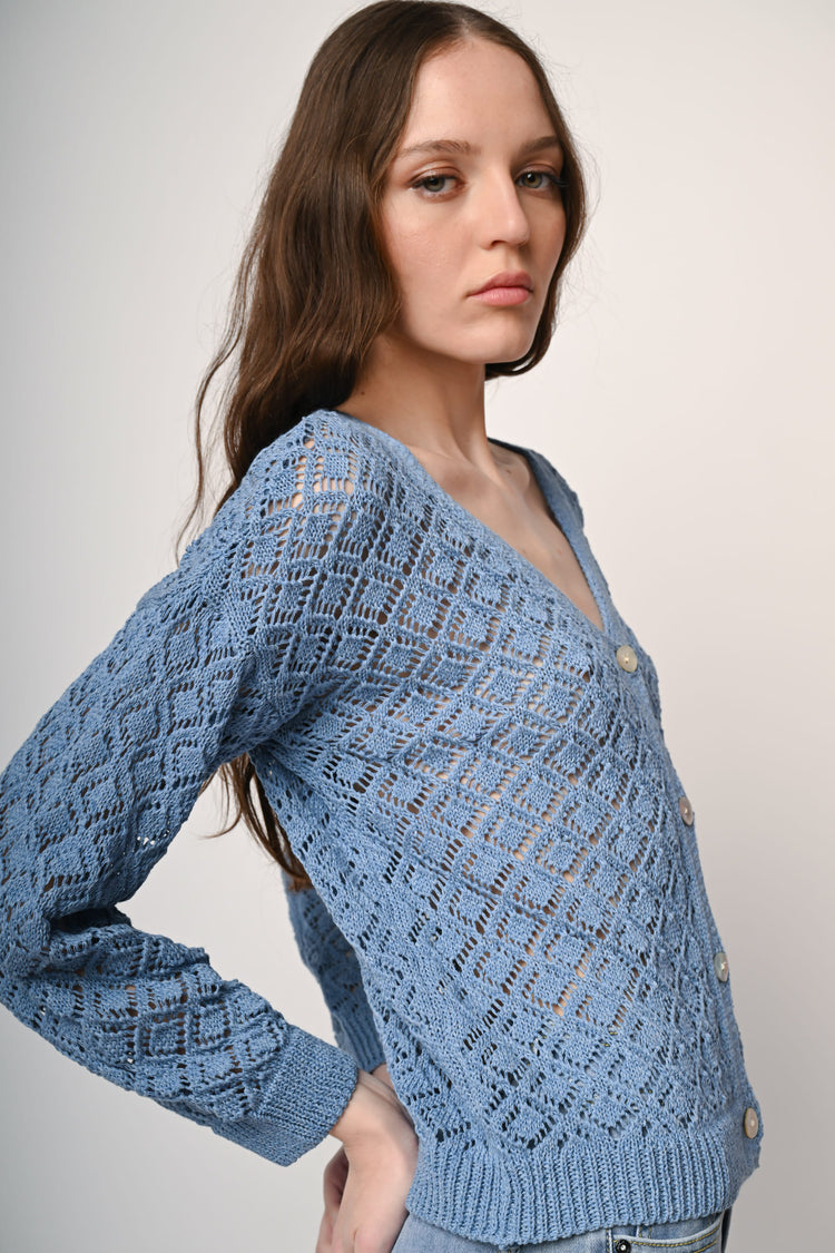 Crochet knit cardigan