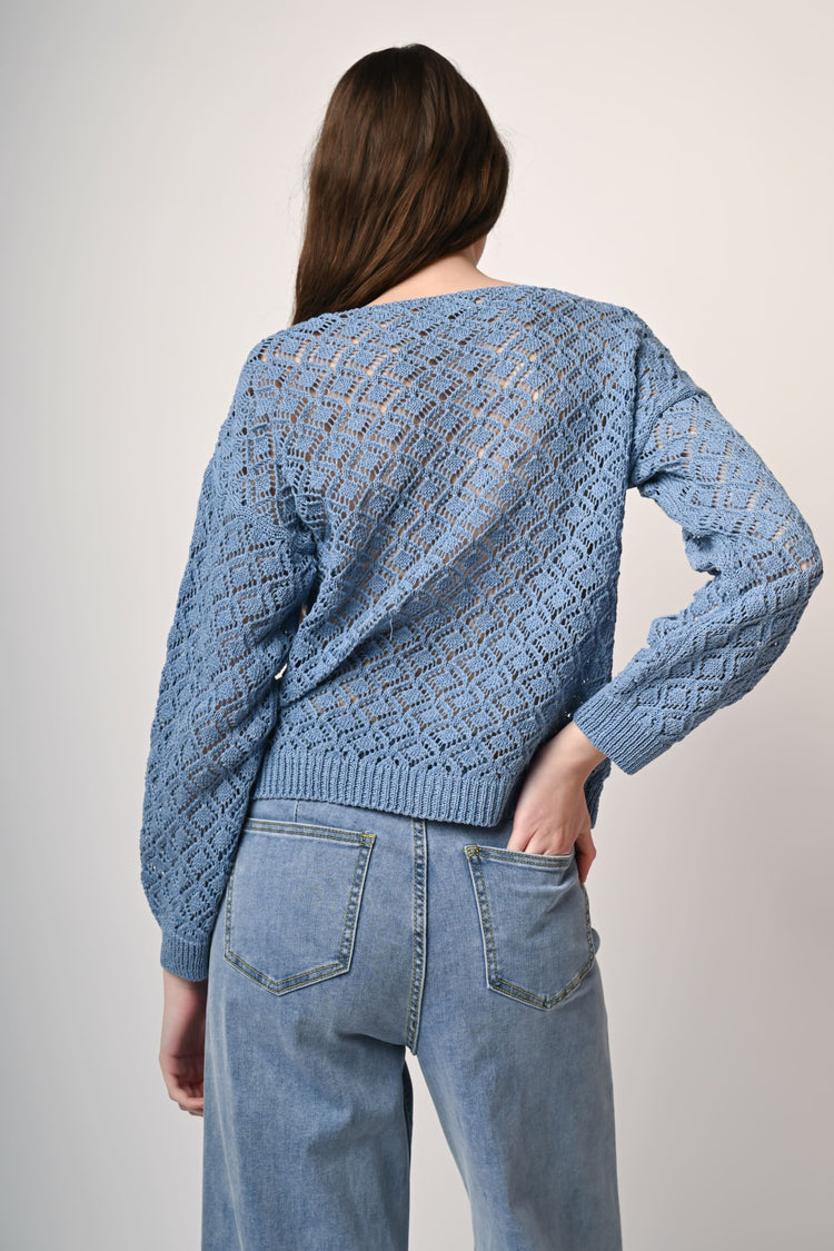 Crochet knit cardigan