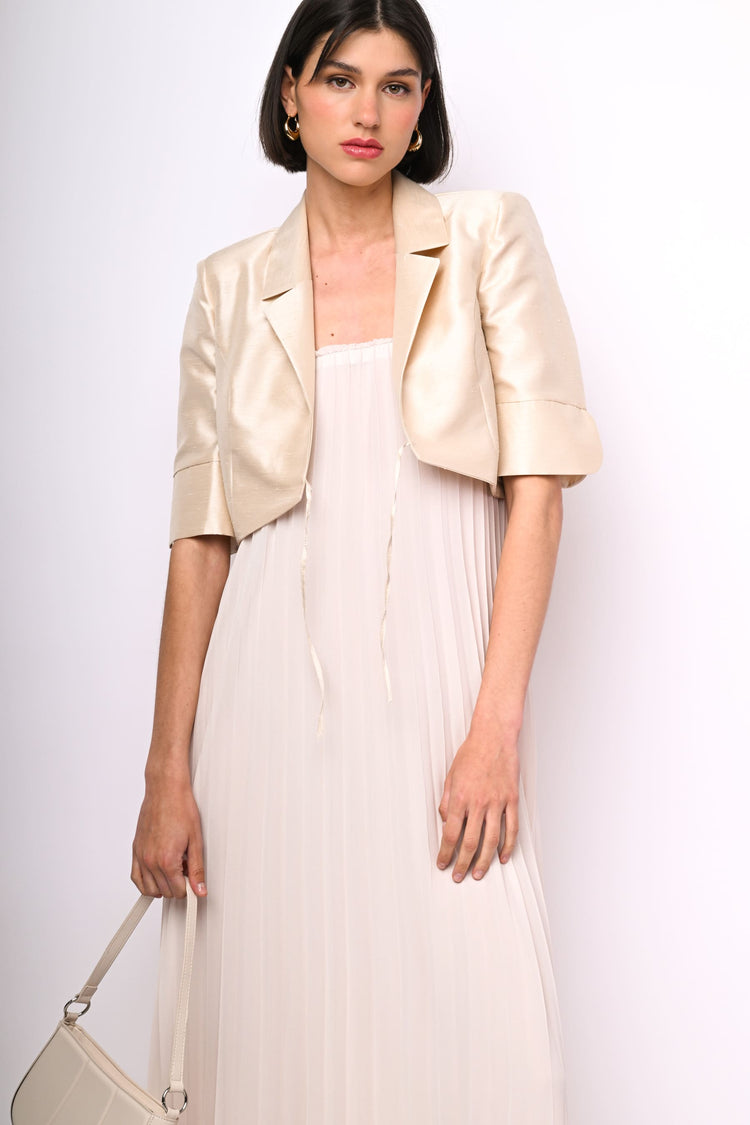 Shantung cropped blazer
