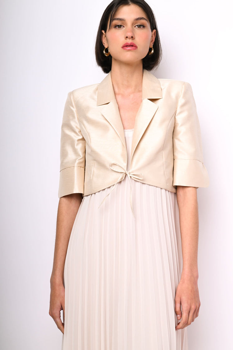 Shantung cropped blazer