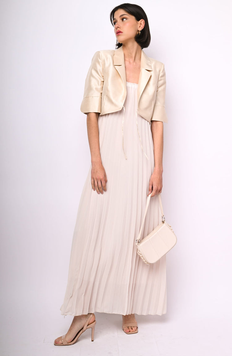 Shantung cropped blazer