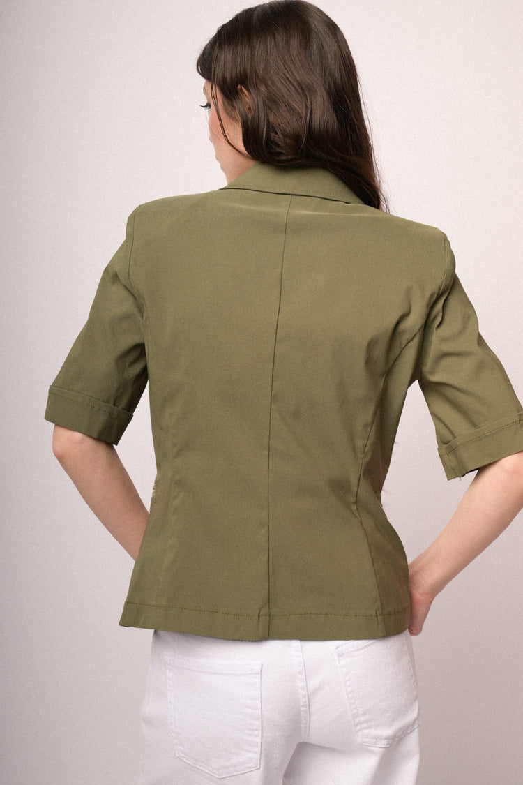Olive green short sleeved blazer
