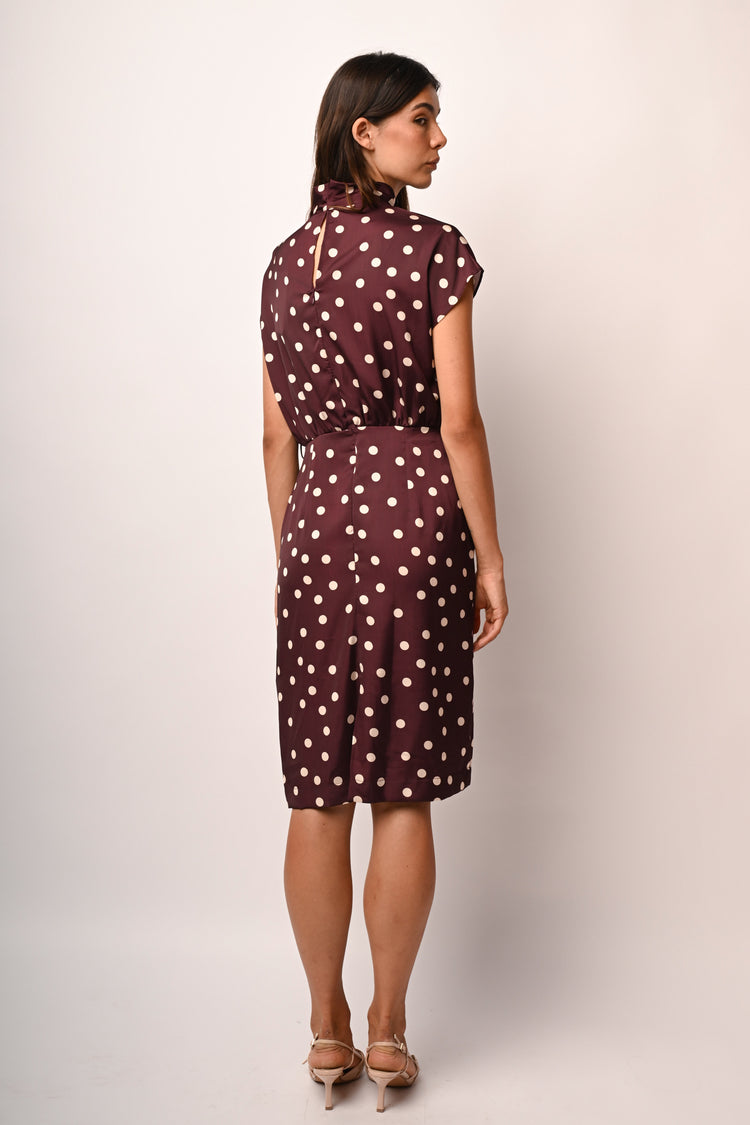 Polka dot satin dress