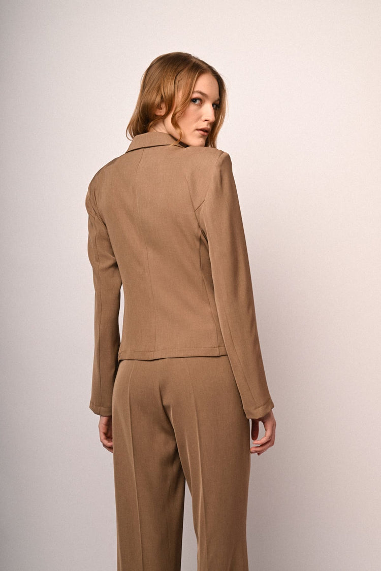 Belted wrap blazer