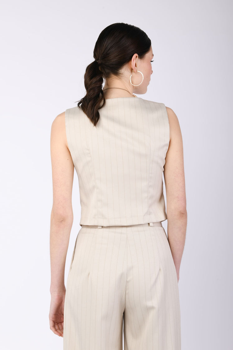 Pinstriped fabric waistcoat