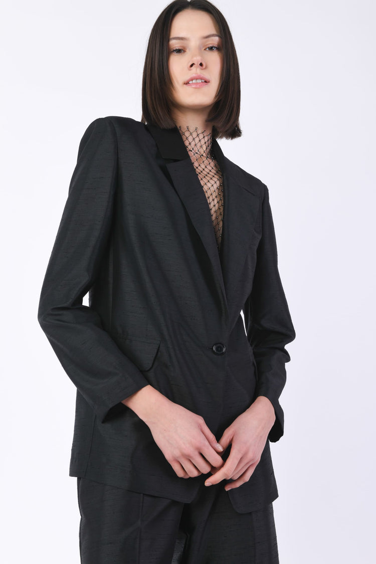 Shantung mannish blazer