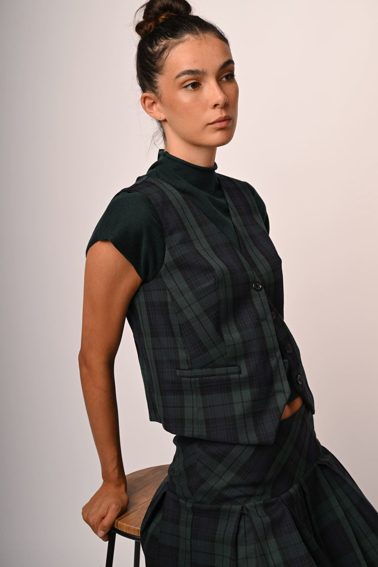 Check print vest