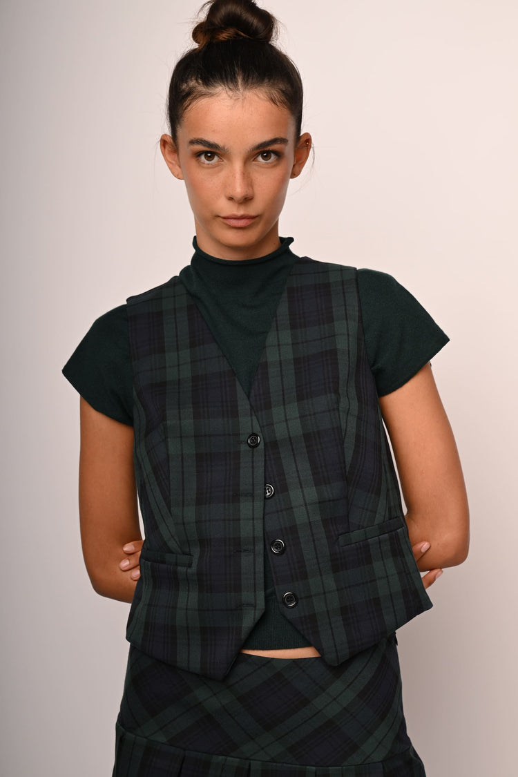 Check print vest