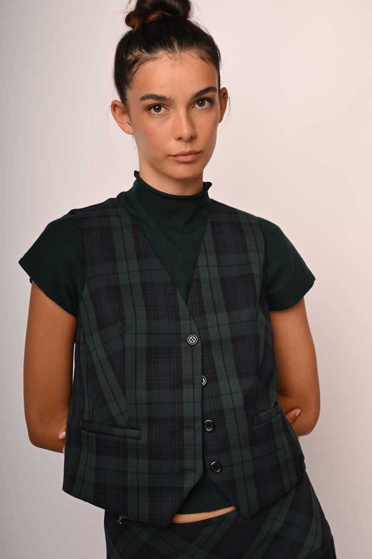 Check print vest