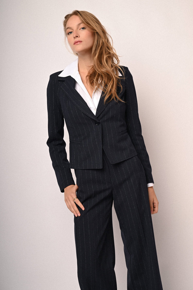 Lurex pinstriped blazer
