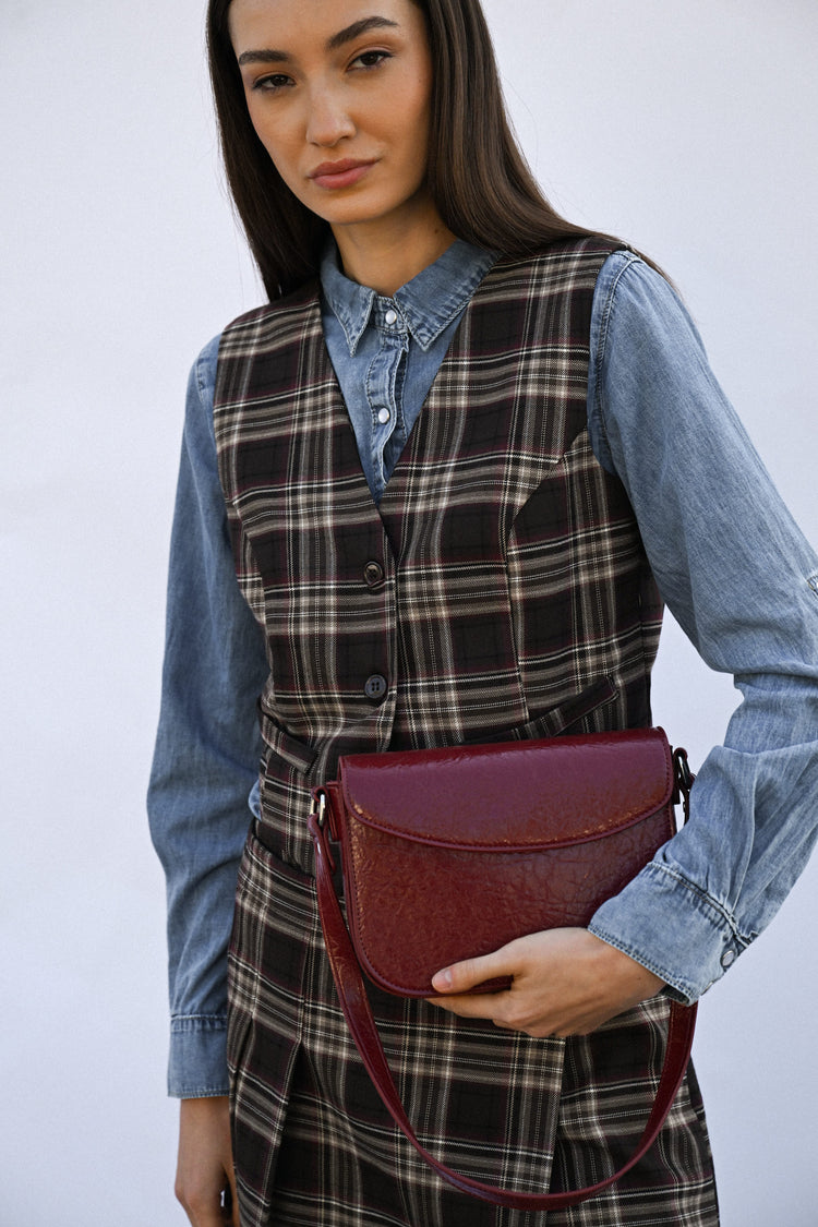 Tartan print waistcoat
