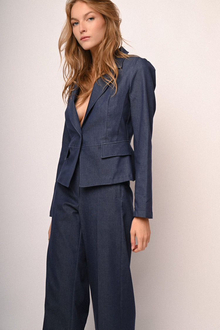 Chintz single-breasted blazer