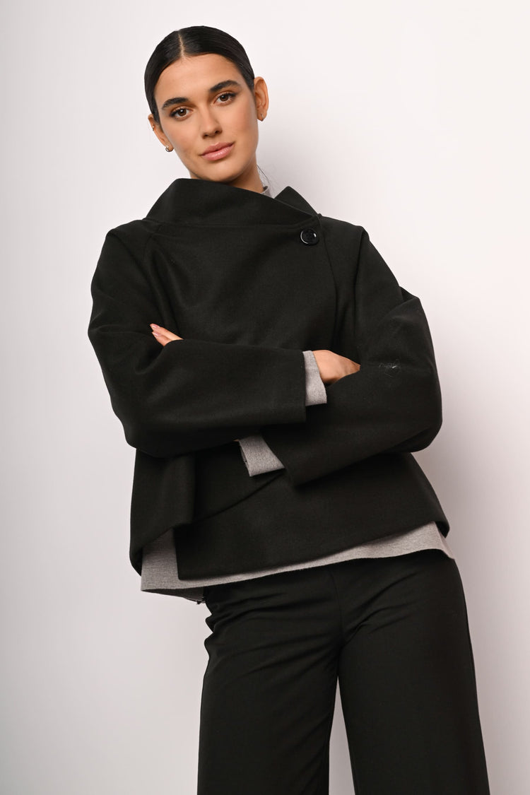 Button cape jacket