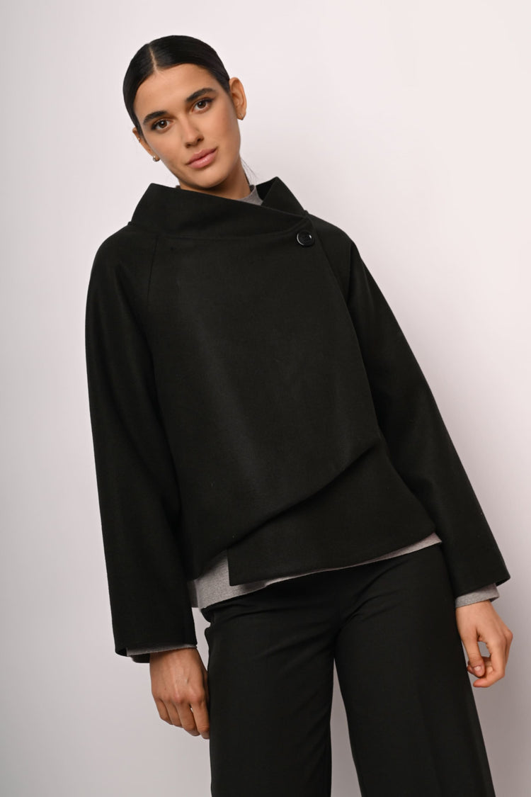 Button cape jacket