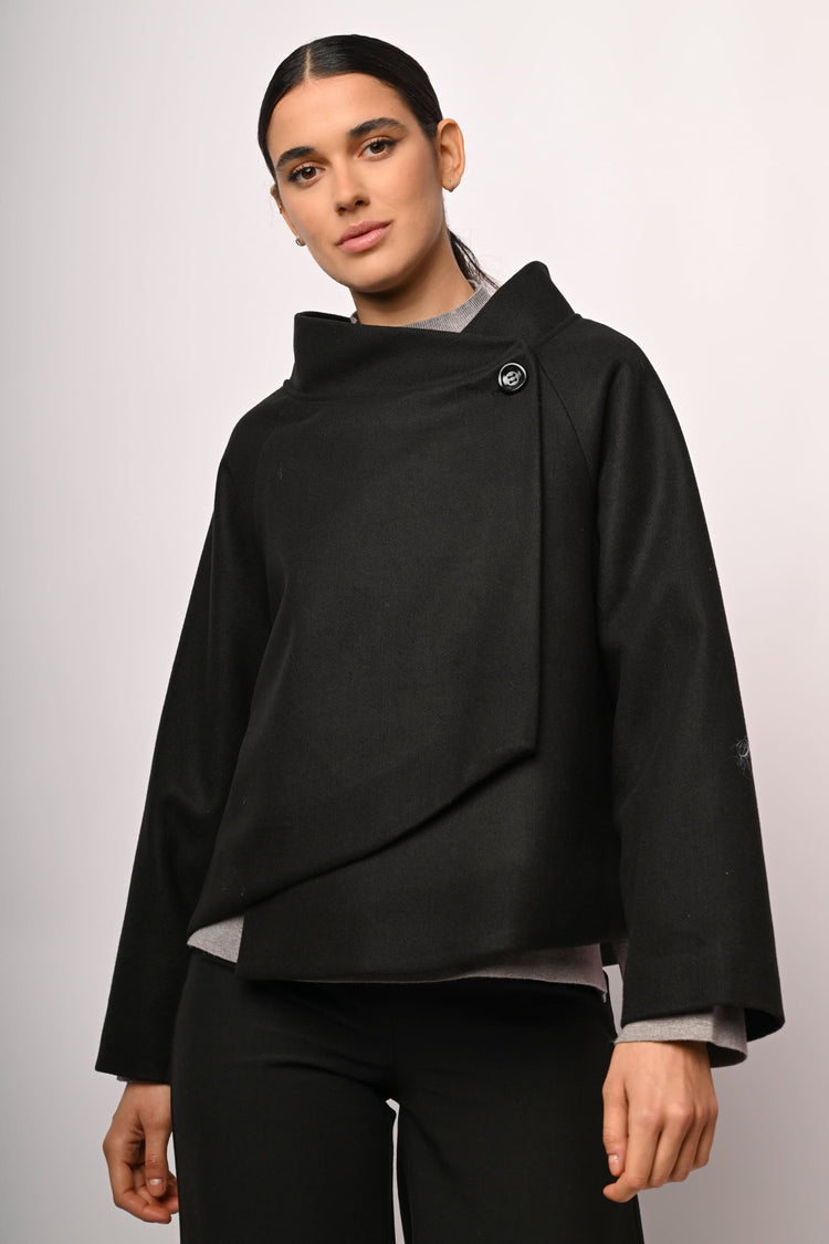 Button cape jacket