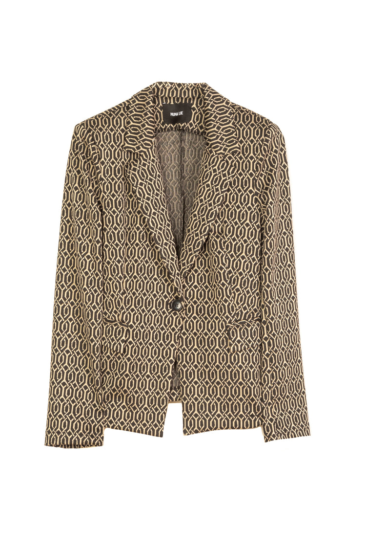 Geometric jacquard blazer