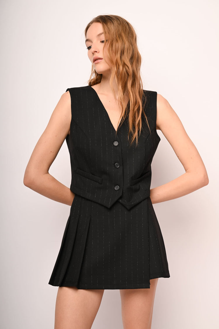 Lurex pinstriped waistcoat