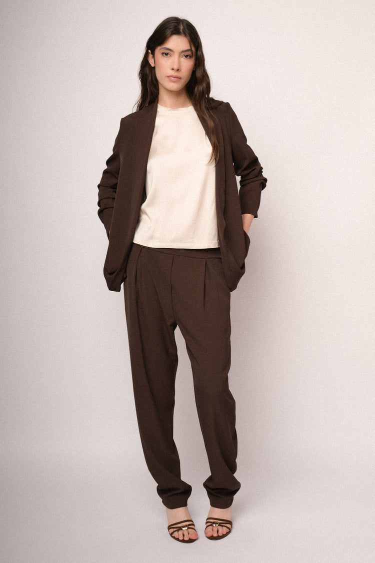 Dark brown darts basic trousers