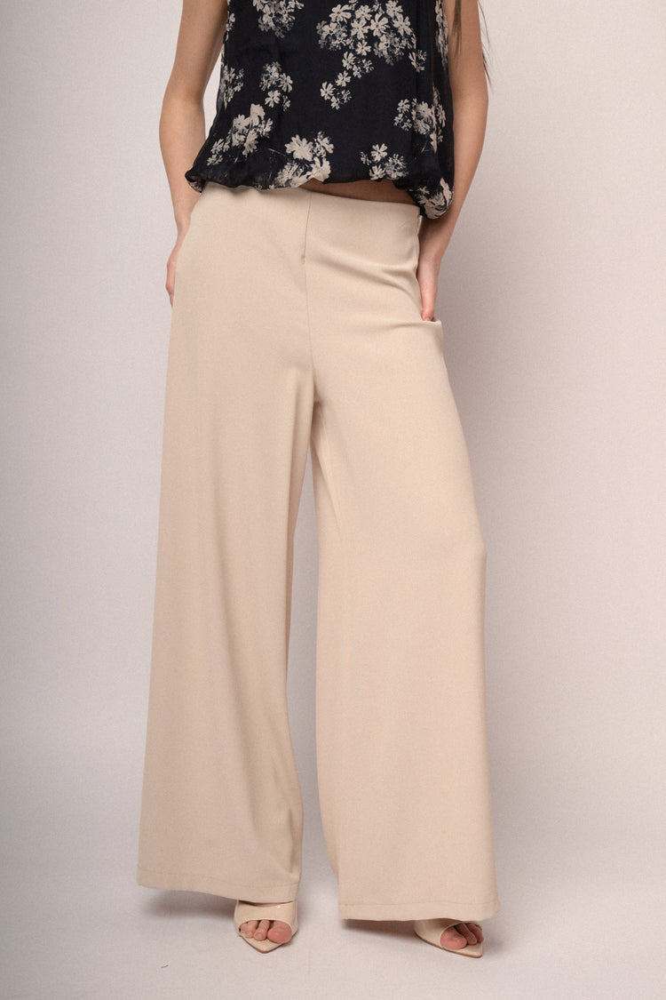 Beige extra-large leg trousers