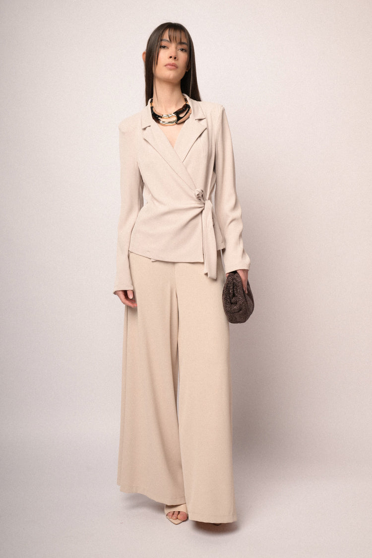 Beige extra-large leg trousers
