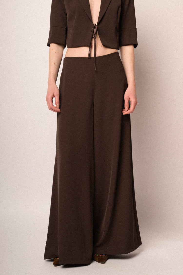 Chocolate extra-wide leg trousers