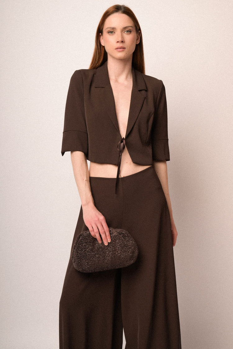 Chocolate extra-wide leg trousers