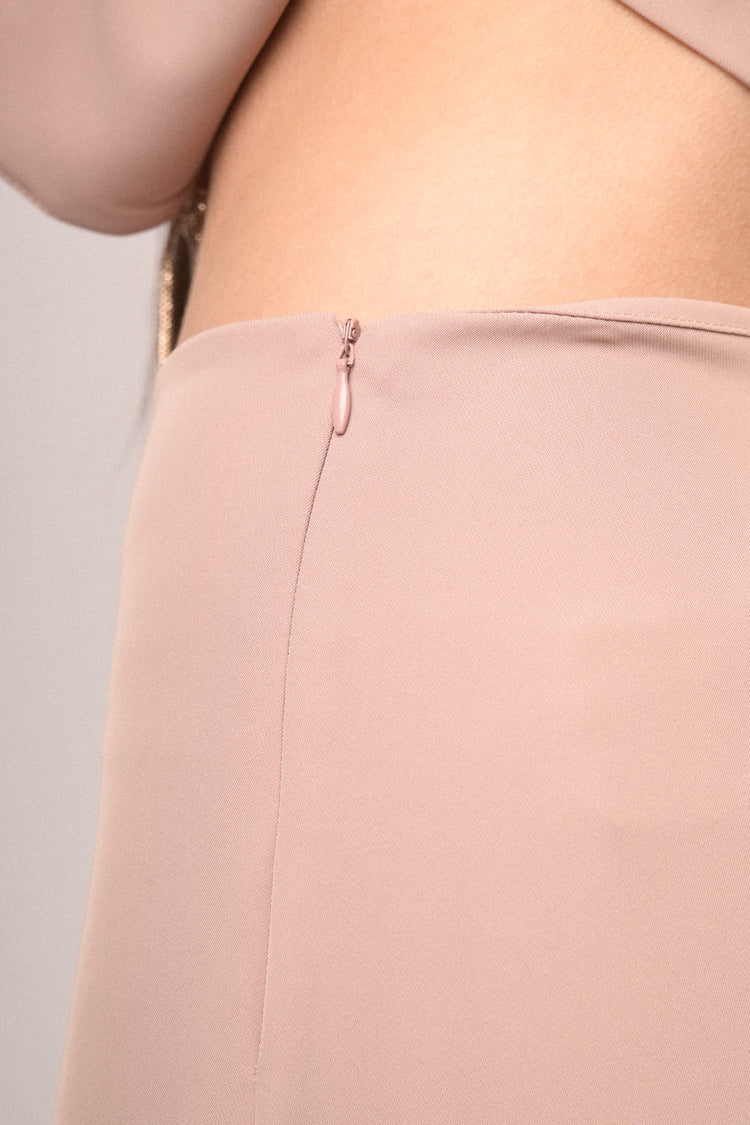 Pink fluid jersey wide-leg trousers
