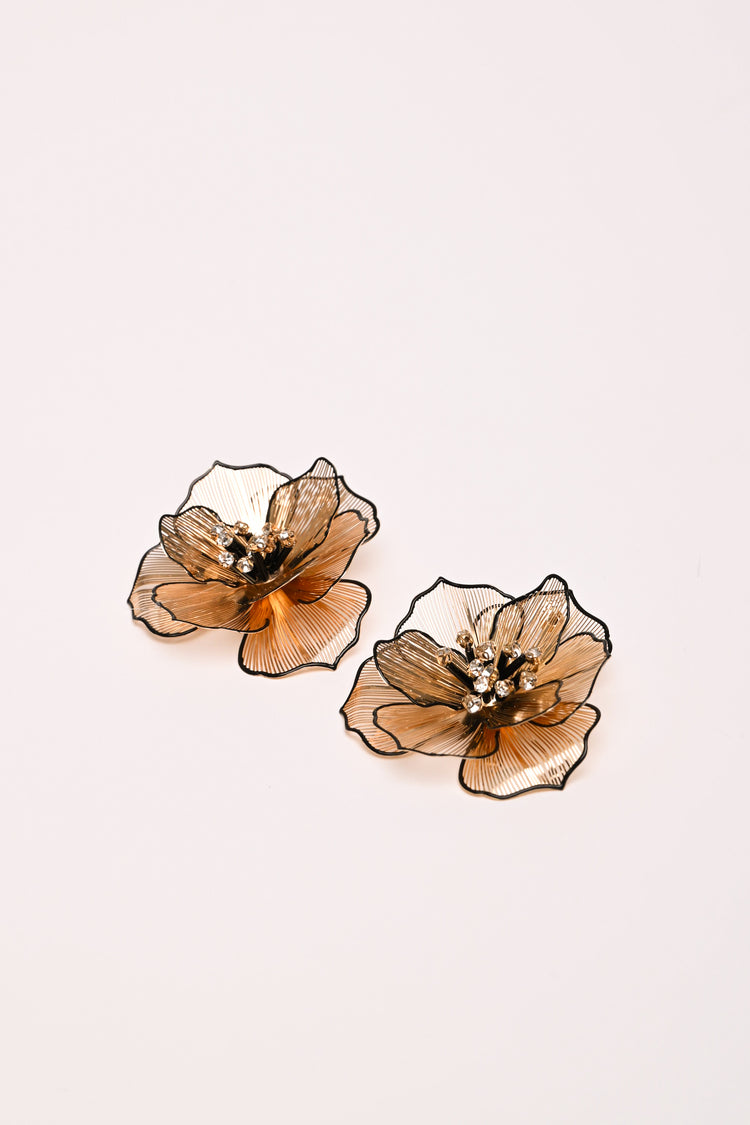 3D flower earrings