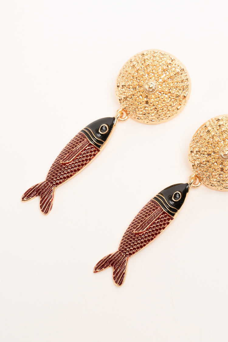 Multicolor Sardines pendant earrings