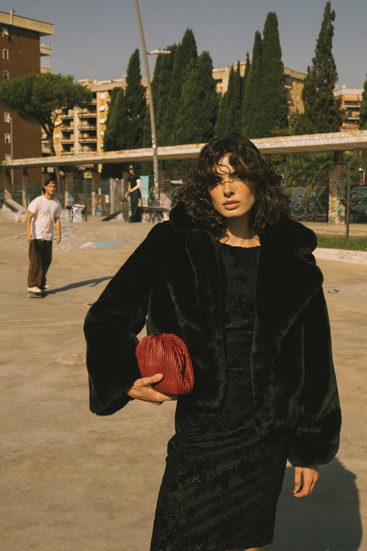 Faux fur short jacket