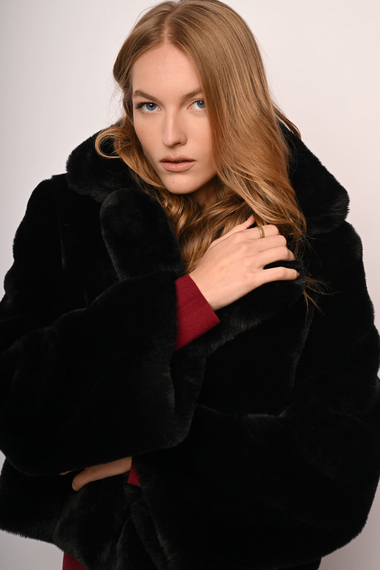 Faux fur short jacket