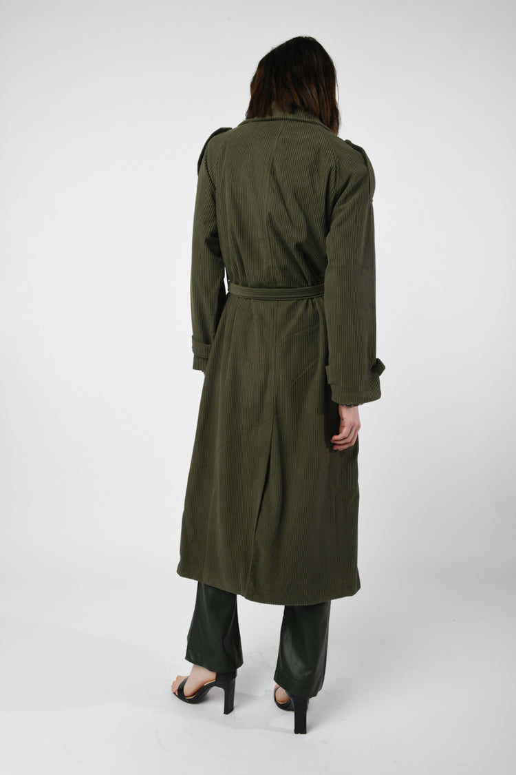 Corduroy trench coat