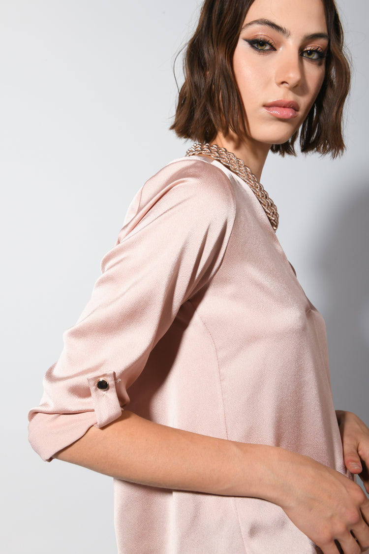 V-neck satin blouse