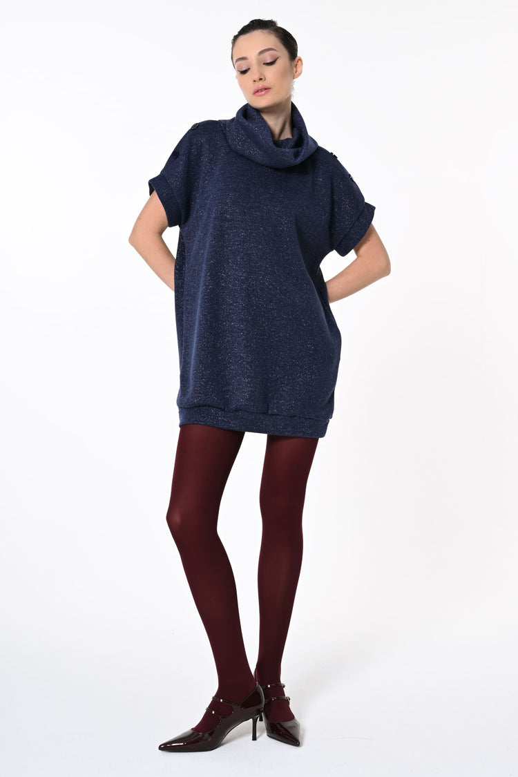 Lurex knit mini dress