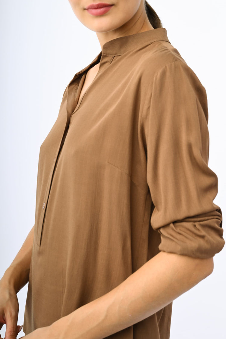 Mandarin collar shirt