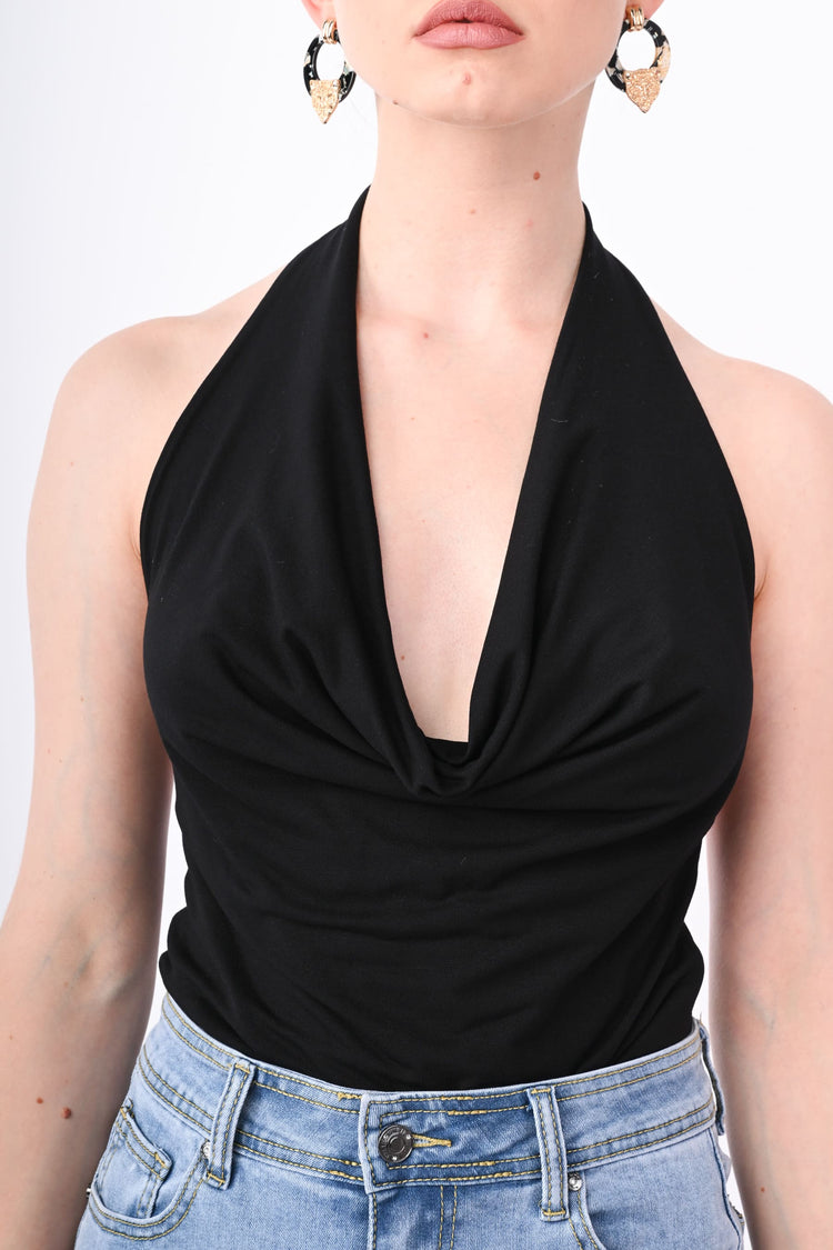 Viscose draped bodysuit